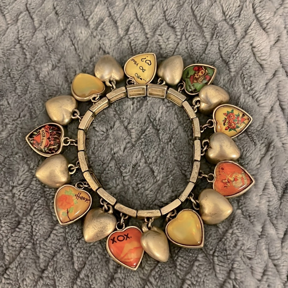 Betsy Johnson heart charm bracelet